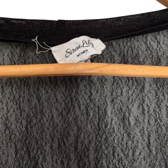 SIREN LILY Black Sheer Coverup Duster Cardigan Women's 1X Whimsigoth Witchy - Picture 9 of 9